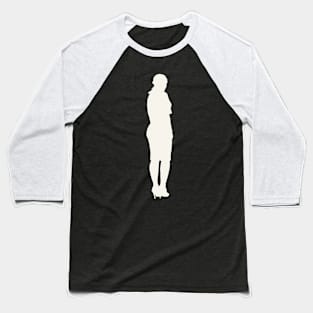 Woman Pop Art White Silhouette Baseball T-Shirt